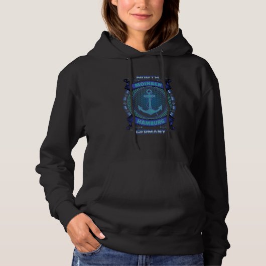 Pull À Capuche Salut Hambourg u2013 Ornement Ancrage Maritime (Devant)
