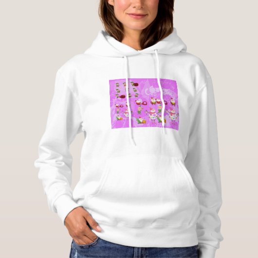 Pull À Capuche Santa Magical Pink New Year (Devant)