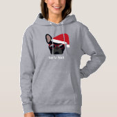 Pull À Capuche Santa Paws Noël Bouledogue Français Noir (Devant)