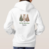 Pull À Capuche Sapins de Noël élégants et chic motif léopard, cad (Dos)