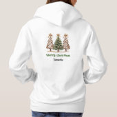 Pull À Capuche Sapins de Noël tendance léopard cadeau personnalis (Dos)