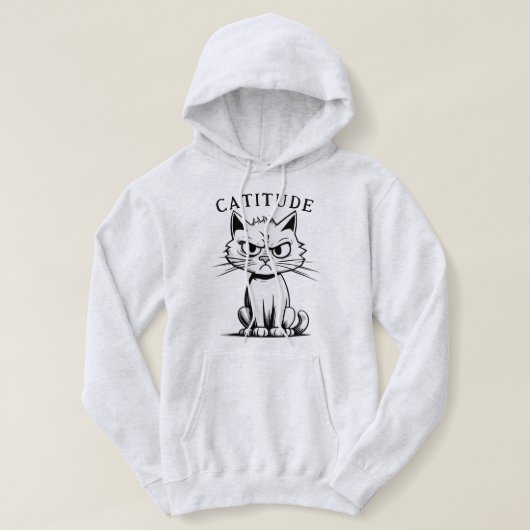 Pull À Capuche Sassy Sarcasm Catitude Chat Attitude Humour Graphi (Design devant)