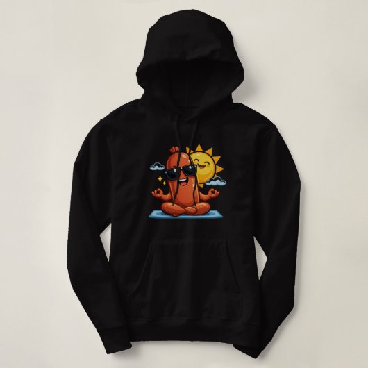 Pull À Capuche Saucisse de Yoga (Design devant)