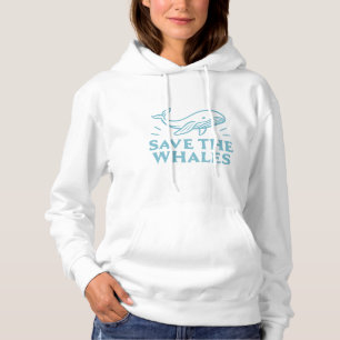 Pull À Capuche Sauvez les baleines jolie esthétique rétro