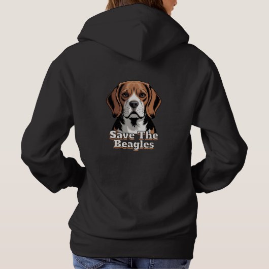 Pull À Capuche Sauvez les Beagles | Amoureux des Chiens (Dos)