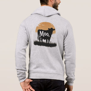 Pull À Capuche Say Moo — Cute Cow Silhouette