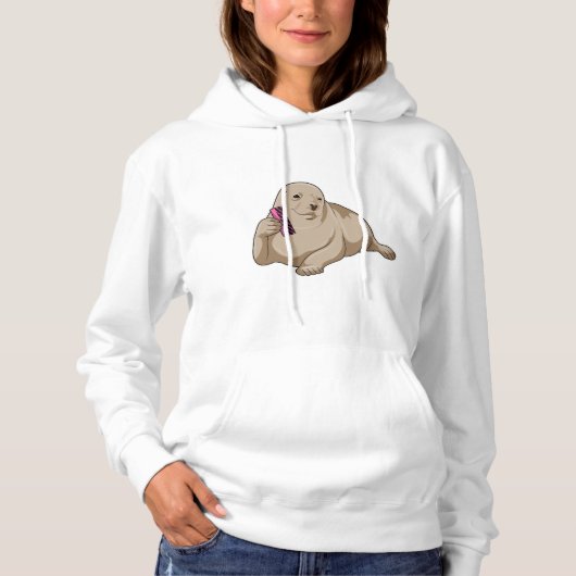 Pull À Capuche Sceau comme coiffeur avec peigne (Devant)