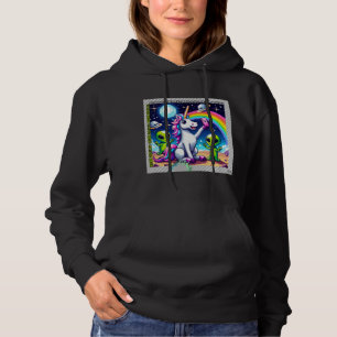 Pull À Capuche Selfie OVNI Unicorne : Terre Carré (Pixel Art) #21