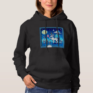 Pull À Capuche Selfie OVNI Unicorne : Terre Carré (Pixel Art) #5