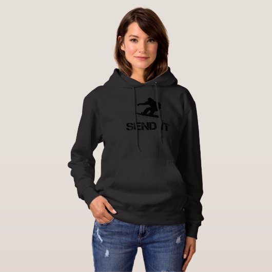 Pull À Capuche Send It Snowboarding Apparel Snowboard Snowboarder (Devant entier)
