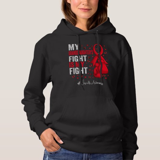 Pull À Capuche Sensibilisation à la vasculite du ruban rouge (Devant)