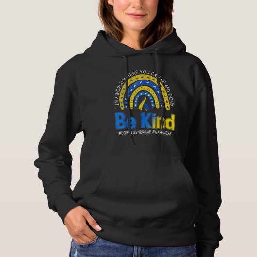 Pull À Capuche Sensibilisation au syndrome de Down Ruban Boho arc (Devant)