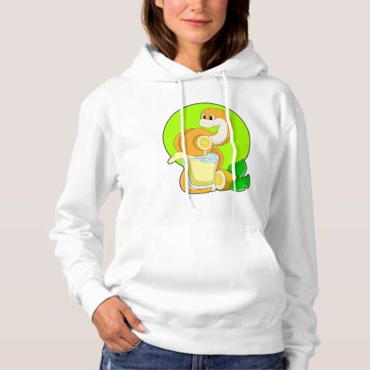 Pull À Capuche Serpent avec verre de jus de citron (Devant)