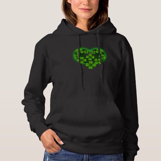 Pull À Capuche Shamrock Heart Green C St Patricks Day Boy Girl (Devant)