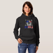 Pull À Capuche Sibérie Husky 4 juillet Merica États-Unis Drapeau (Devant entier)