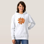 Pull À Capuche SIGNE DE PAIX Hippie Fleur Orange Revêtu (Devant entier)