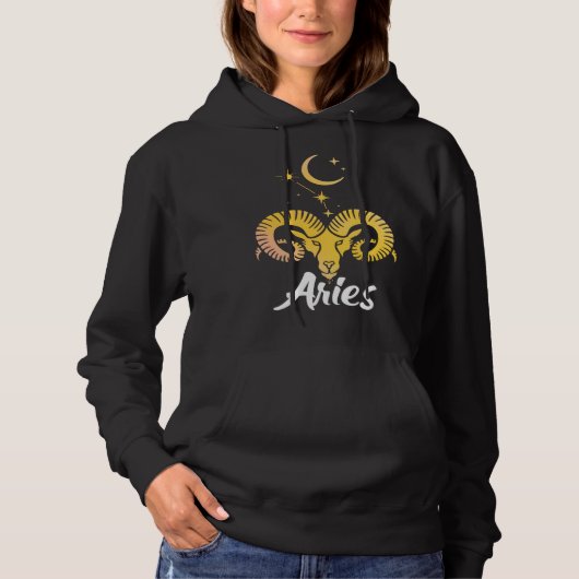 Pull À Capuche Signe du zodiaque Bélier né en mars avril (Devant)