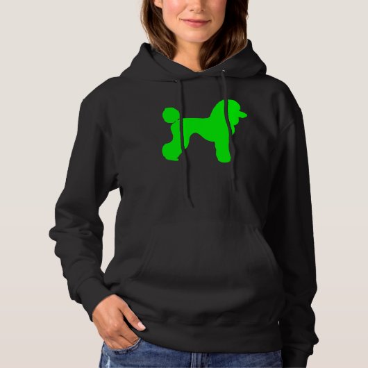 Pull À Capuche Silhouette de caniche vert (Devant)