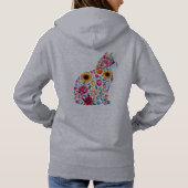 Pull À Capuche Silhouette de chat amoureux de botanique (Dos)
