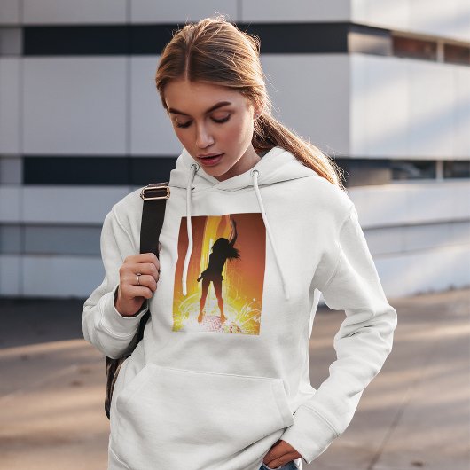 Pull À Capuche Silhouette de danse vibrant Art Pop
