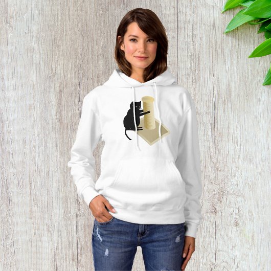 Pull À Capuche Silhouette de griffe de chat noir