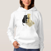 Pull À Capuche Silhouette de griffe de chat noir (Devant)