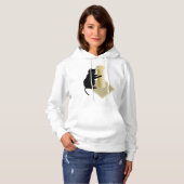 Pull À Capuche Silhouette de griffe de chat noir (Devant entier)