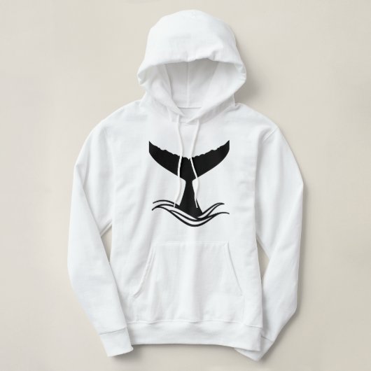 Pull À Capuche Silhouette de la queue de baleine d'Ocean Wave (Design devant)