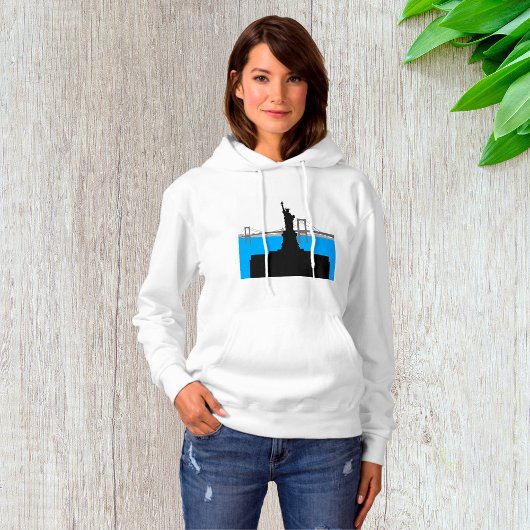 Pull À Capuche Silhouette de la Statue de la Liberté sur la skyli