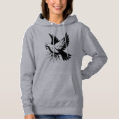Pull À Capuche silhouette d'un oiseau, T-shirt (Devant)