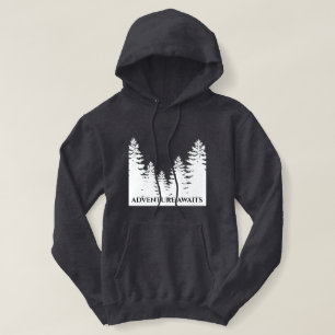 Pull À Capuche Silhouette minimaliste de pin noir et blanc
