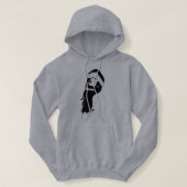Pull À Capuche Silhouette surreal art hoodie black and white (Design devant)