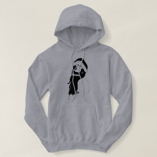 Pull À Capuche Silhouette surreal art hoodie black and white (Design devant)