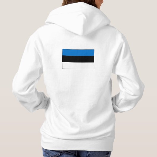 Pull À Capuche Simple Moderne Estonie Drapeau Souvenir, Arrière (Dos)