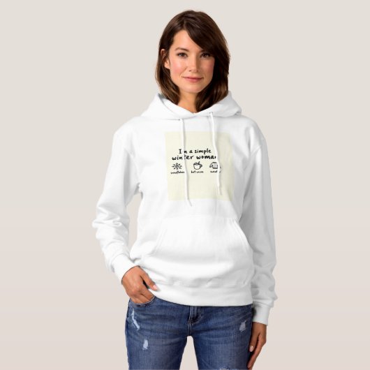 Pull À Capuche Simple Sweatshirt à capuche pour femme d'hiver (Devant entier)