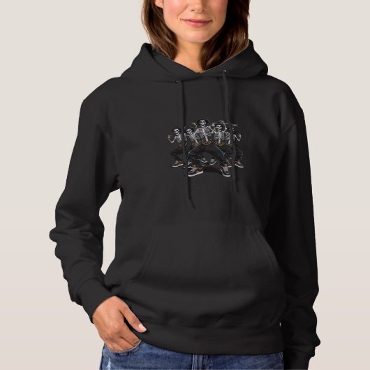 Pull À Capuche Skeletons dansants Amusement Éffrayant pour les en (Devant)