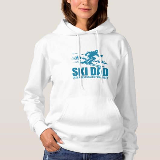 Pull À Capuche Ski Papa - Glacière que papa normal Design (Devant)