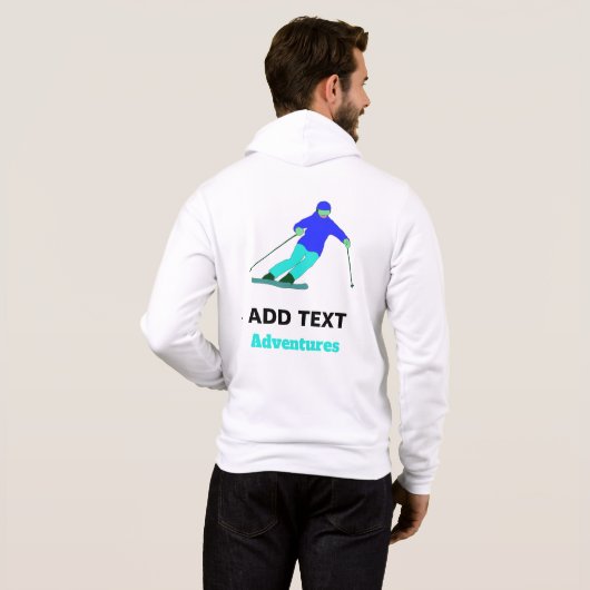 Pull À Capuche Skier Ski De Neige Personnalisé (Dos entier)