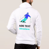 Pull À Capuche Skier Ski De Neige Personnalisé (Dos)