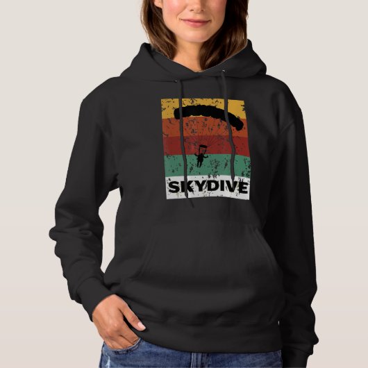 Pull À Capuche Skydive En Couleurs Rétro Tee Pour Skydiving Instr (Devant)