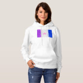 Pull À Capuche SlipperyJoe drag drapeau de fierté violet blanc bl (Devant entier)