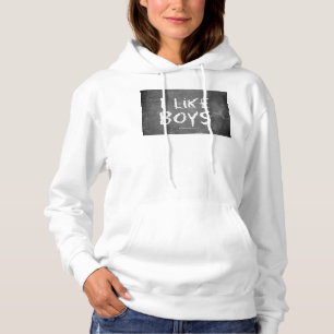 Pull À Capuche SlipperyJoe's J'aime les garçons tableau noir sale