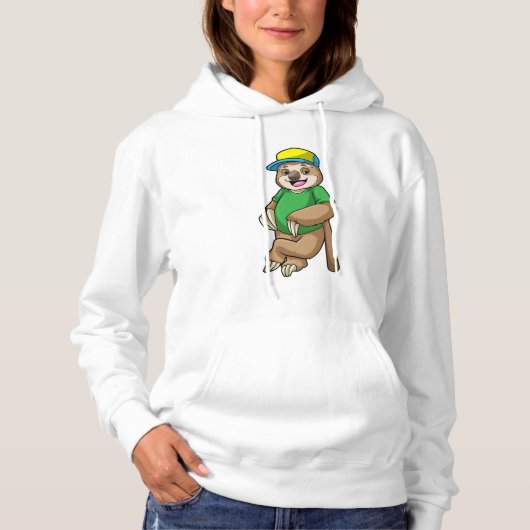 Pull À Capuche Sloth au baseball avec batte de baseball (Devant)