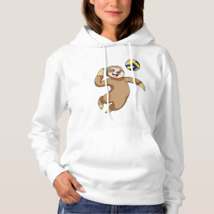 Pull À Capuche Sloth comme joueur de volleyball avec volleyball