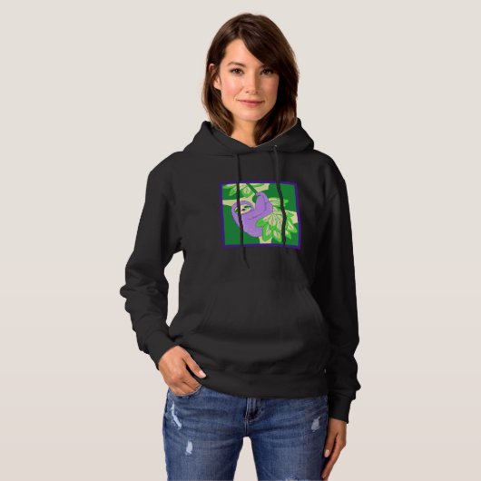 Pull À Capuche Sloth pourpre (Devant entier)