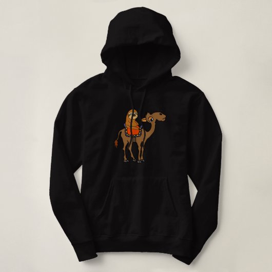 Pull À Capuche SmileteesAnim Funny Sloth équitation Camel Dessin  (Design devant)