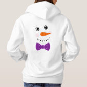 Pull À Capuche Snowman Face Purple Bowtie ajouter nom (Dos)