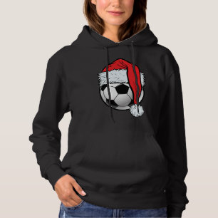 Pull À Capuche Soccer Christmas Ball Santa Hat Funny Sport Noël