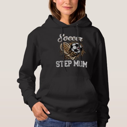Pull À Capuche Soccer Step Maman Leopard Ball Fête des Mères (Devant)