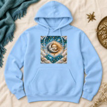 Soleil Lune Étoiles Turquoise Or Fantastique